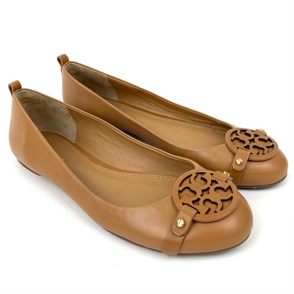 Tory Burch Gabriel Ballet Flat Tan Leather Miller
